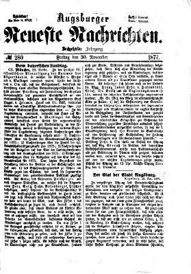 Augsburger neueste Nachrichten Freitag 30. November 1877