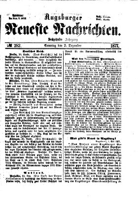 Augsburger neueste Nachrichten Sonntag 2. Dezember 1877