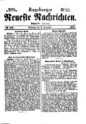 Augsburger neueste Nachrichten Sonntag 9. Dezember 1877