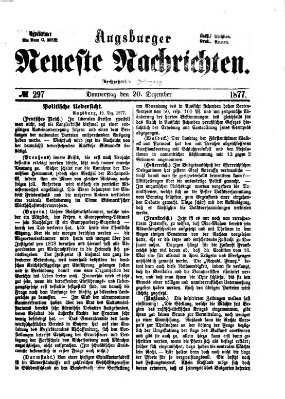 Augsburger neueste Nachrichten Donnerstag 20. Dezember 1877