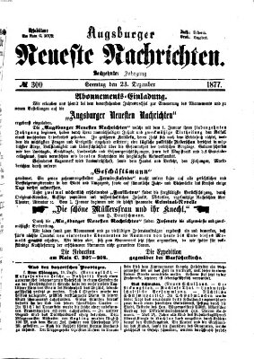 Augsburger neueste Nachrichten Sonntag 23. Dezember 1877