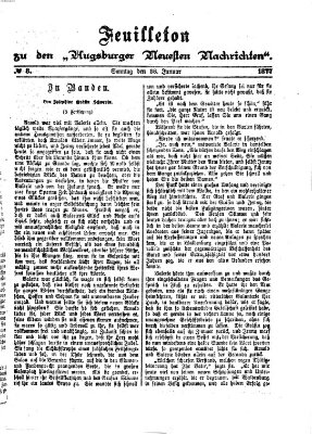 Augsburger neueste Nachrichten. Feuilleton zu den Augsburger neuesten Nachrichten (Augsburger neueste Nachrichten) Sonntag 28. Januar 1877