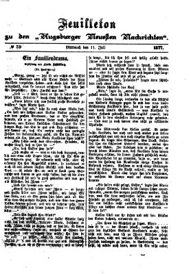 Augsburger neueste Nachrichten. Feuilleton zu den Augsburger neuesten Nachrichten (Augsburger neueste Nachrichten) Mittwoch 11. Juli 1877