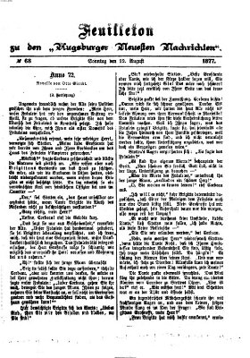 Augsburger neueste Nachrichten. Feuilleton zu den Augsburger neuesten Nachrichten (Augsburger neueste Nachrichten) Sonntag 12. August 1877