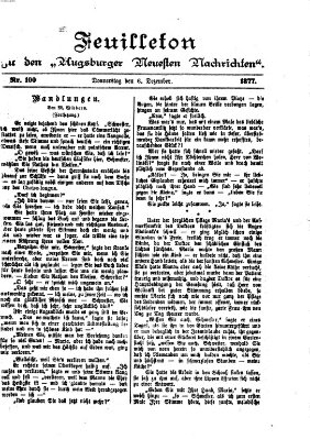 Augsburger neueste Nachrichten. Feuilleton zu den Augsburger neuesten Nachrichten (Augsburger neueste Nachrichten) Donnerstag 6. Dezember 1877