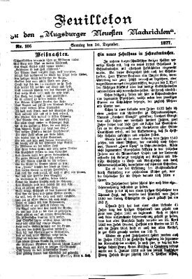 Augsburger neueste Nachrichten. Feuilleton zu den Augsburger neuesten Nachrichten (Augsburger neueste Nachrichten) Sonntag 30. Dezember 1877