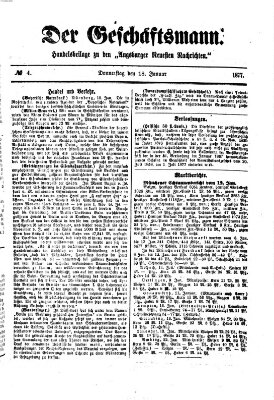 Der Geschäftsmann (Augsburger neueste Nachrichten) Donnerstag 18. Januar 1877