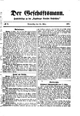 Der Geschäftsmann (Augsburger neueste Nachrichten) Donnerstag 22. März 1877