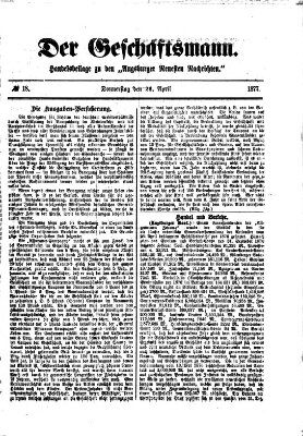 Der Geschäftsmann (Augsburger neueste Nachrichten) Donnerstag 26. April 1877