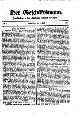 Der Geschäftsmann (Augsburger neueste Nachrichten) Donnerstag 3. Mai 1877