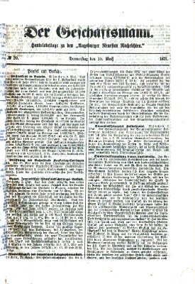 Der Geschäftsmann (Augsburger neueste Nachrichten) Donnerstag 10. Mai 1877