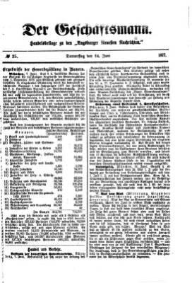 Der Geschäftsmann (Augsburger neueste Nachrichten) Donnerstag 14. Juni 1877