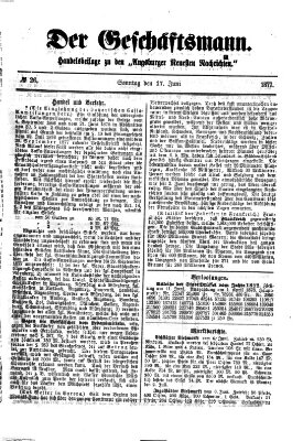 Der Geschäftsmann (Augsburger neueste Nachrichten) Sonntag 17. Juni 1877