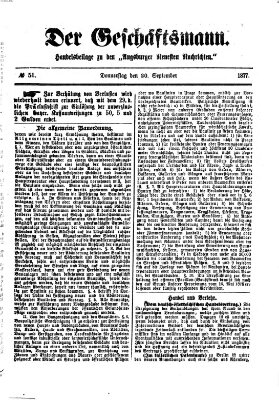 Der Geschäftsmann (Augsburger neueste Nachrichten) Donnerstag 20. September 1877