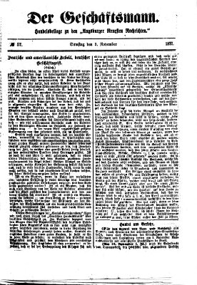 Der Geschäftsmann (Augsburger neueste Nachrichten) Samstag 3. November 1877