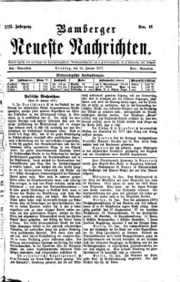 Bamberger neueste Nachrichten Dienstag 16. Januar 1877