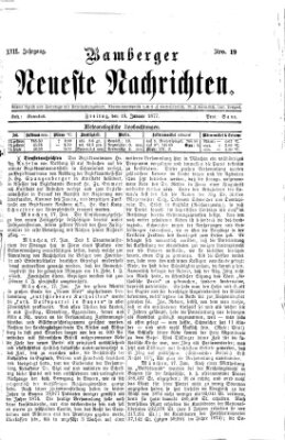 Bamberger neueste Nachrichten Freitag 19. Januar 1877