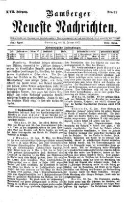 Bamberger neueste Nachrichten Sonntag 21. Januar 1877