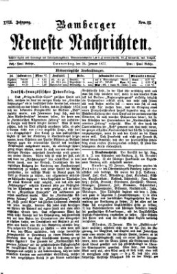 Bamberger neueste Nachrichten Donnerstag 25. Januar 1877