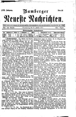 Bamberger neueste Nachrichten Samstag 27. Januar 1877