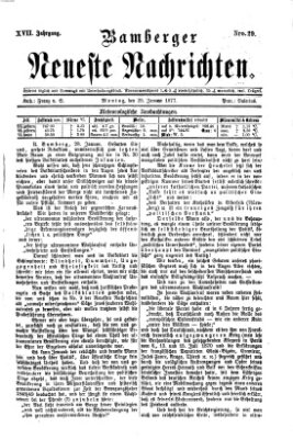 Bamberger neueste Nachrichten Montag 29. Januar 1877