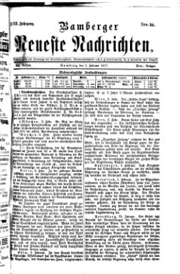 Bamberger neueste Nachrichten Samstag 3. Februar 1877