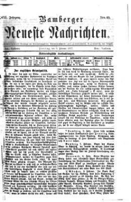 Bamberger neueste Nachrichten Freitag 9. Februar 1877