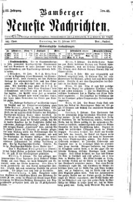 Bamberger neueste Nachrichten Sonntag 11. Februar 1877