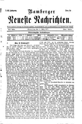 Bamberger neueste Nachrichten Sonntag 11. März 1877