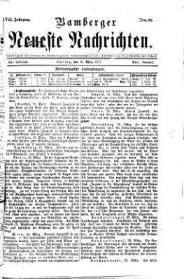 Bamberger neueste Nachrichten Montag 26. März 1877