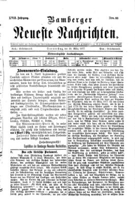 Bamberger neueste Nachrichten Donnerstag 29. März 1877