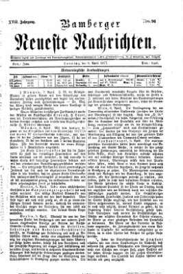 Bamberger neueste Nachrichten Sonntag 8. April 1877