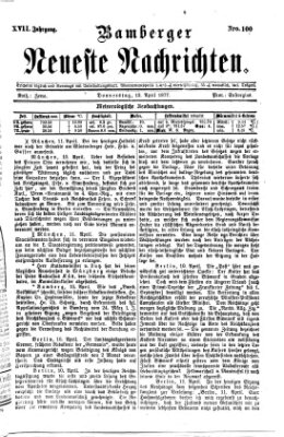 Bamberger neueste Nachrichten Donnerstag 12. April 1877