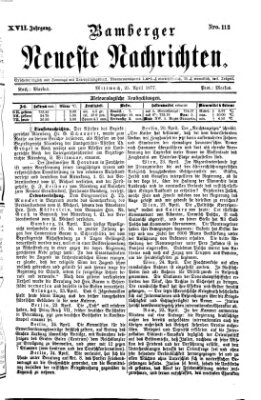 Bamberger neueste Nachrichten Mittwoch 25. April 1877