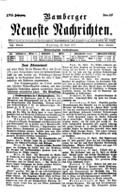 Bamberger neueste Nachrichten Sonntag 29. April 1877