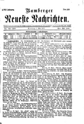 Bamberger neueste Nachrichten Dienstag 1. Mai 1877