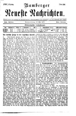 Bamberger neueste Nachrichten Donnerstag 17. Mai 1877