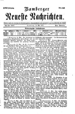 Bamberger neueste Nachrichten Samstag 19. Mai 1877