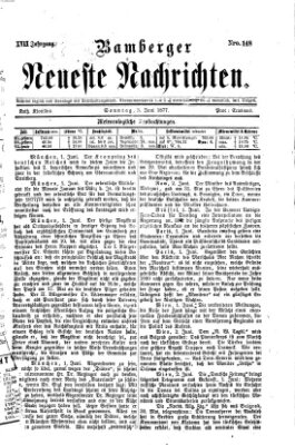 Bamberger neueste Nachrichten Sonntag 3. Juni 1877