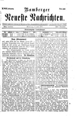 Bamberger neueste Nachrichten Montag 4. Juni 1877