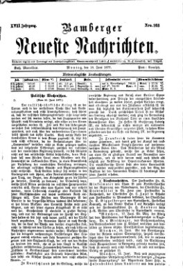 Bamberger neueste Nachrichten Montag 18. Juni 1877