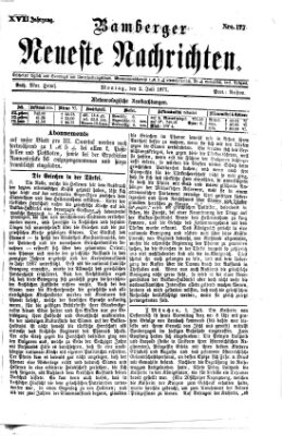 Bamberger neueste Nachrichten Montag 2. Juli 1877