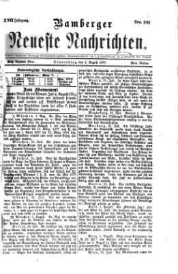 Bamberger neueste Nachrichten Donnerstag 2. August 1877