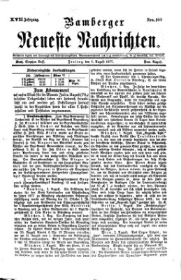 Bamberger neueste Nachrichten Freitag 3. August 1877