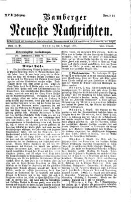 Bamberger neueste Nachrichten Sonntag 5. August 1877