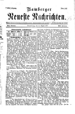 Bamberger neueste Nachrichten Samstag 11. August 1877