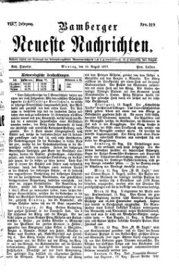 Bamberger neueste Nachrichten Montag 13. August 1877