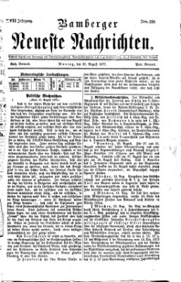 Bamberger neueste Nachrichten Montag 20. August 1877