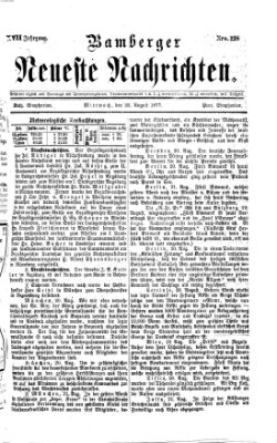 Bamberger neueste Nachrichten Mittwoch 22. August 1877