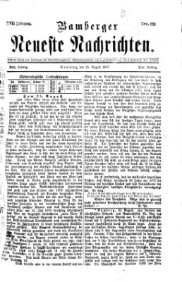Bamberger neueste Nachrichten Samstag 25. August 1877